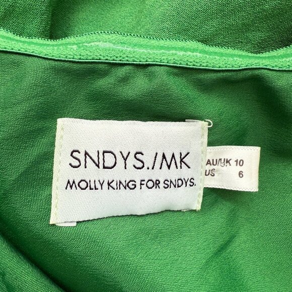 SNDYS x Molly King Nobu Mini Dress Womens 6 Green Strapless Ruched Revolve Party - Picture 14 of 16